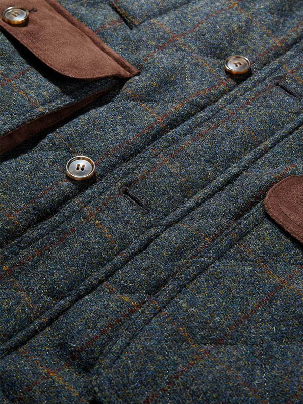 Harris Tweed Body Warmer-Blue multi