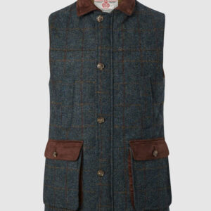 Harris Tweed Body Warmer-Blue multi