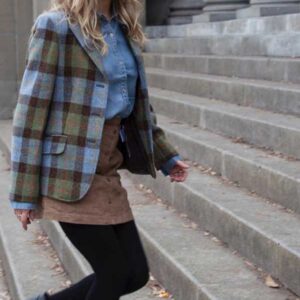 Harris Tweed Damen Blazer Claire Hacking Jacket - Green / blue