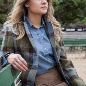 Harris Tweed Damen Blazer Claire Hacking Jacket - Green / blue