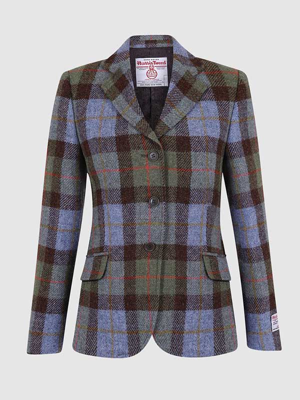 Harris Tweed Damen Blazer Claire Hacking Jacket - Green / blue