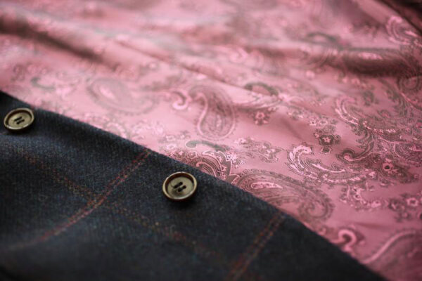 Tweed Anzüge Dunkelblau Mit Rosa Überfenster Yorkshire Tweed