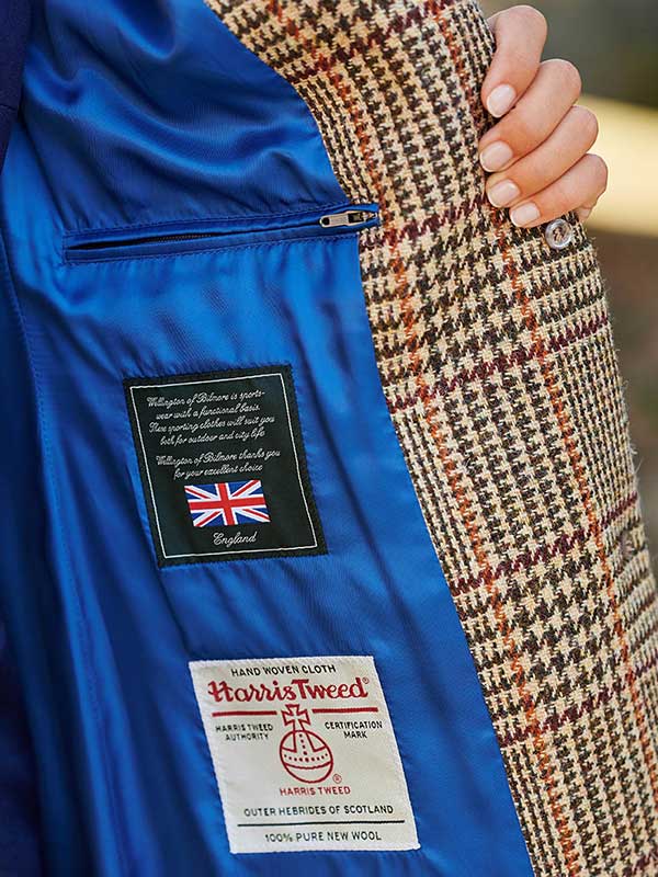 Wellington, Harris Tweed damesjas met grote overruit