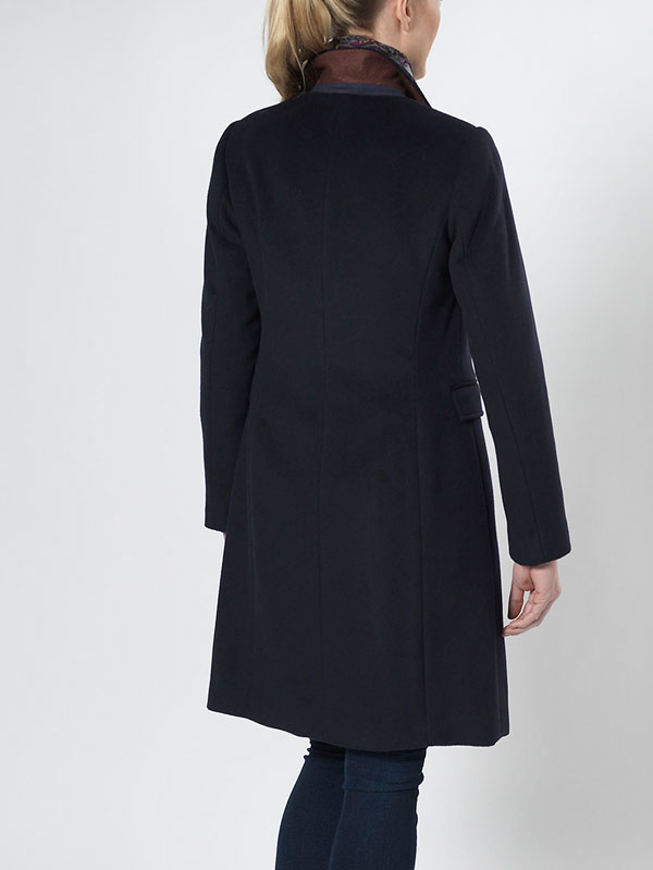 Wellington, Damesmantel Wol Cashmere in Marine