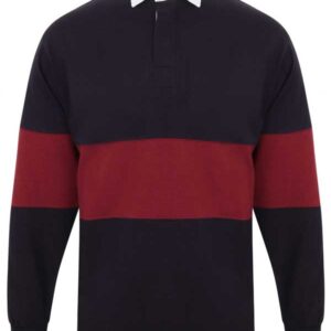Classic Rugby Shirt, blauw bordeau streep
