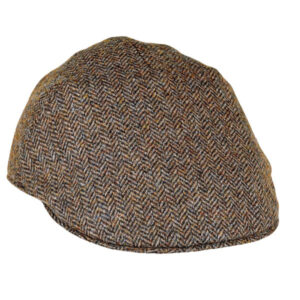 Flat Cap Dunkelblaues Fischgrätmuster