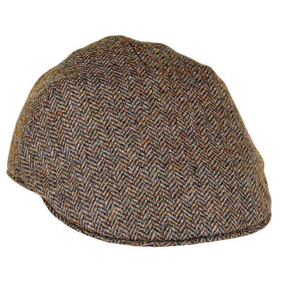 Flat Cap Dunkelblaues Fischgrätmuster