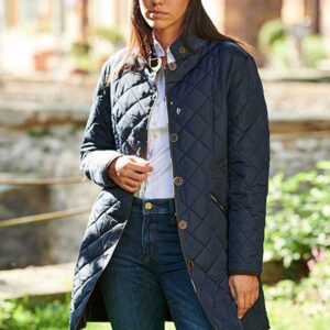 Wellington, Harris Tweed damesjas gesteppt met Polarfleece Marine