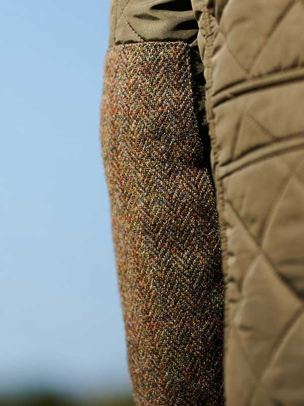 Wellington, Harris Tweed Damenmantel Stepp Mit Polarfleece Olivgrün