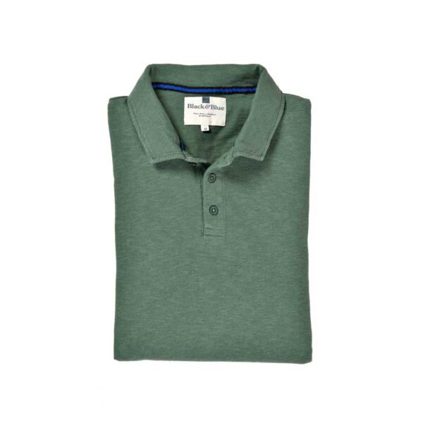 BLACK & BLUE 1871, LANGE MOUW POLO SHIRT GROEN