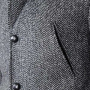Harris Tweed Utility Sakko Grau Fischgrätmuster