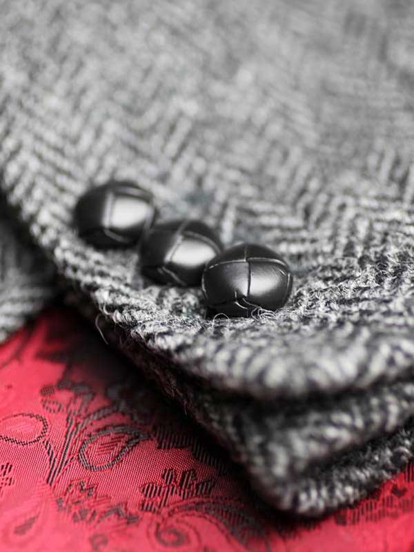 Harris Tweed Utility Sakko Grau Fischgrätmuster