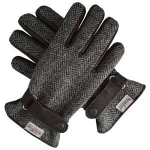 Harris Tweed Handschoenen, Blauw Visgraat