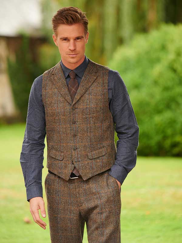 Harris Tweed Weste mit Revers 631