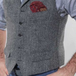Harris Tweed Weste mit revers 601