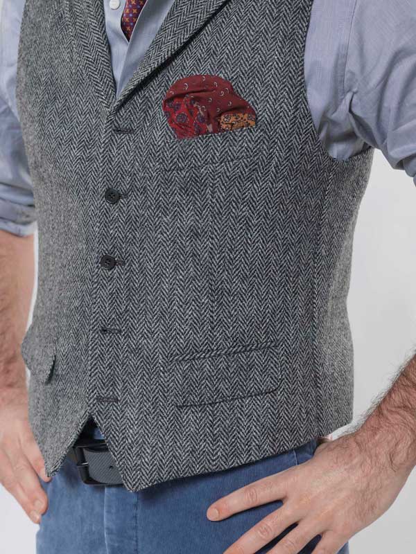 Harris Tweed Weste mit revers 601
