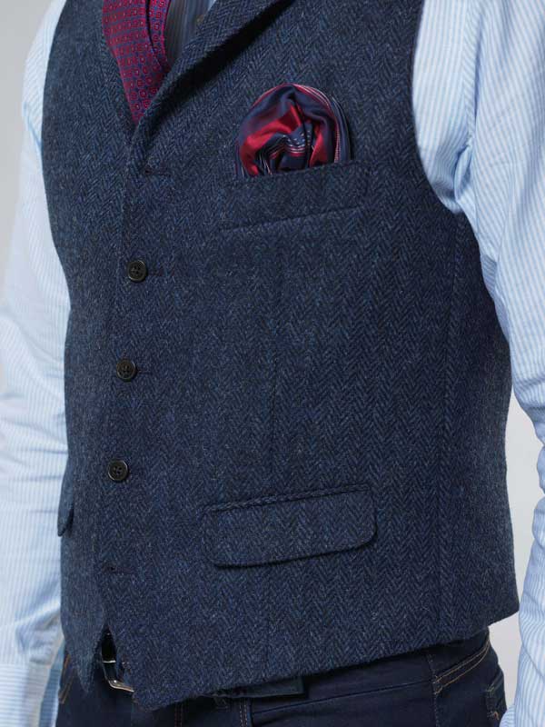 Harris Tweed Weste mit Revers 610