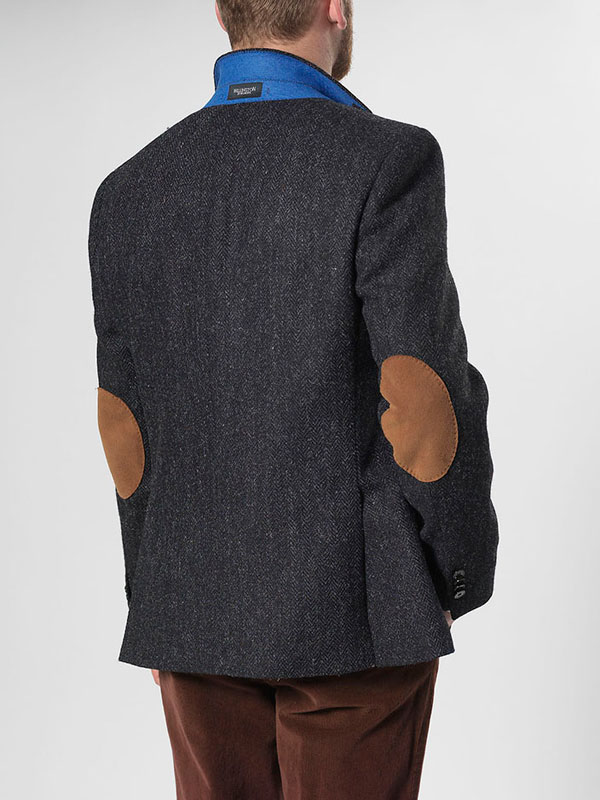Harris Tweed Sakko Anthrazit Fischgrätmuster 600