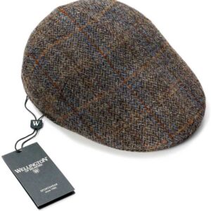 Harris Tweed Cap 631 Grün/Braun mit Überfenster