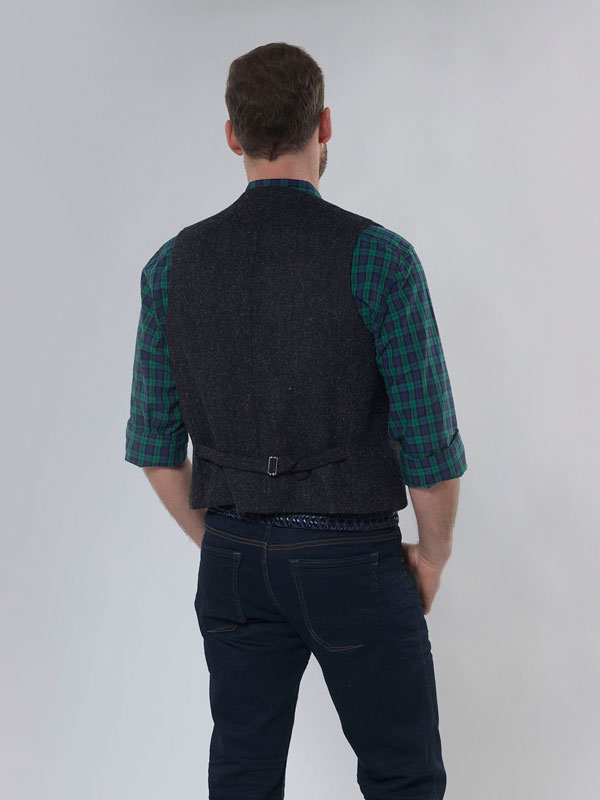 Harris Tweed Weste mit Revers 600