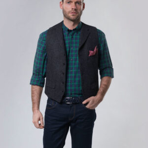 Harris Tweed Weste mit Revers 600
