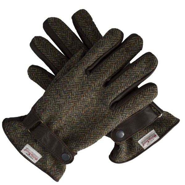 Harris Tweed Handschoenen, Brown Herringbone