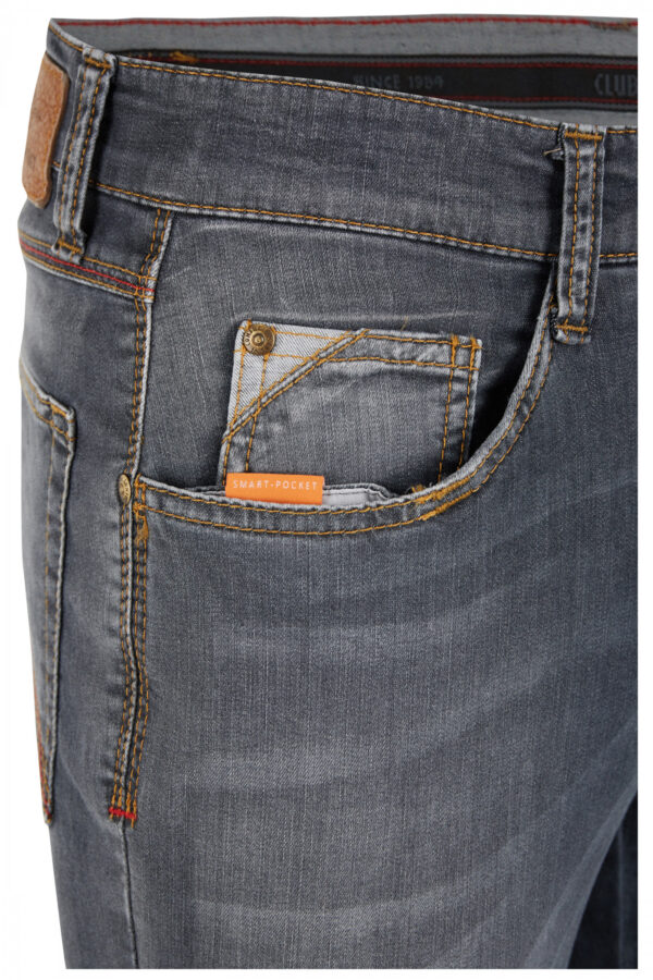 Jeans 5 Pocket High Stretch Mittelgrau