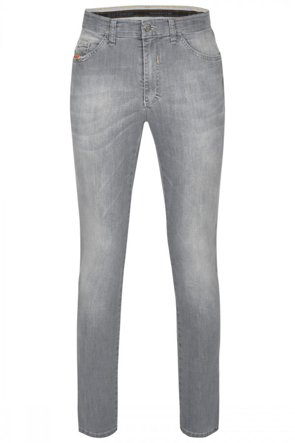 Jeans 5 Pocket High Stretch Hellgrau