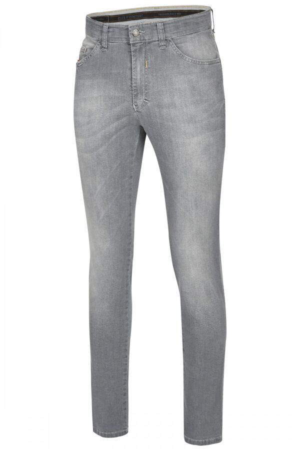 Jeans 5 Pocket High Stretch Hellgrau