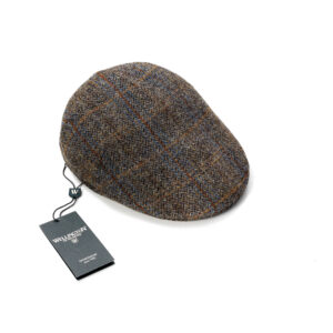 Harris Tweed Cap 631 Grün/Braun mit Überfenster