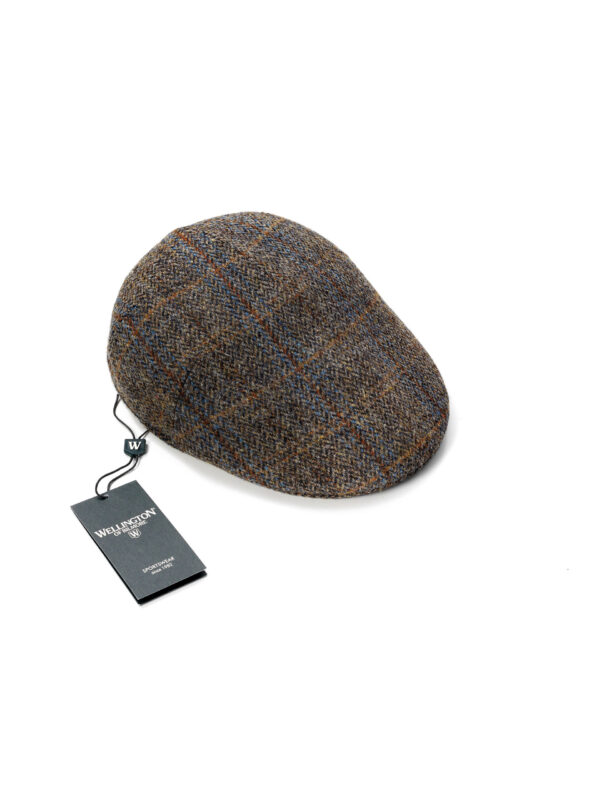 Harris Tweed Cap 631 Grün/Braun mit Überfenster