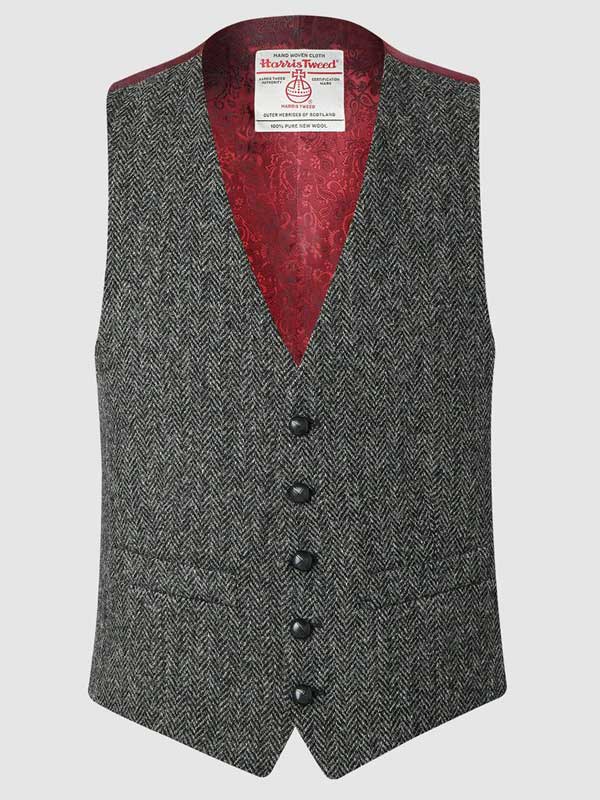 Harris Tweed Weste - Charcoal