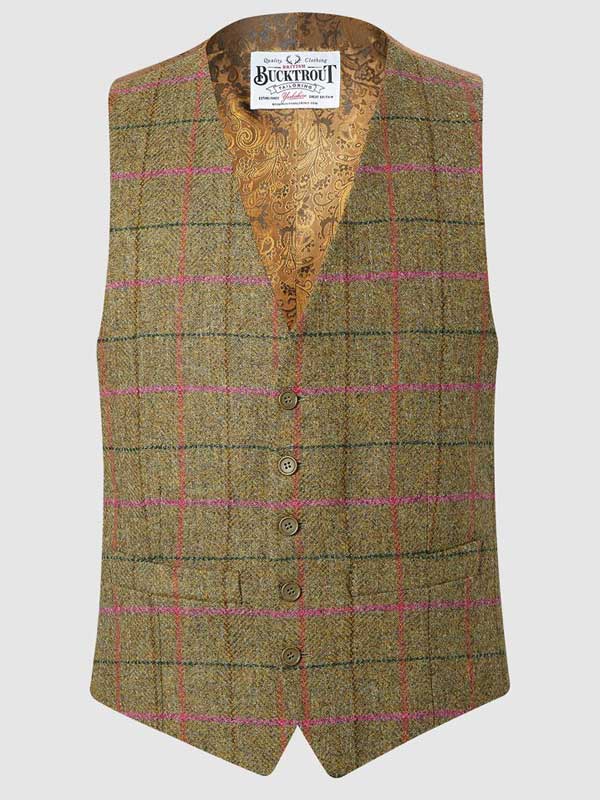 IAIN WAISTCOAT - GREEN/PINK
