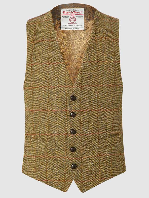 Harris Tweed Weste - Mustard