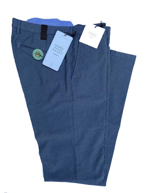 MMX CHINO, KATOENEN BROEK MET STEEKZAKKEN, GRIJS/BLAUW