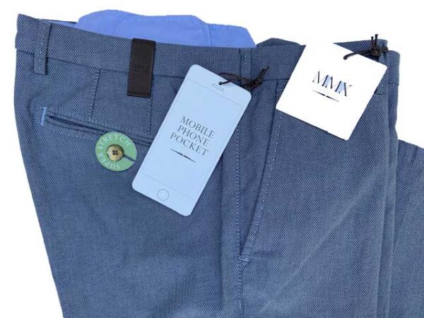MMX CHINO, KATOENEN BROEK MET STEEKZAKKEN, GRIJS/BLAUW