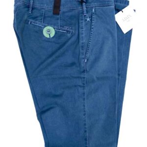 MMX CHINO, KATOENEN BROEK MET STEEKZAKKEN, BLAUW