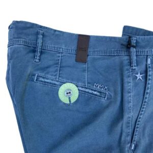 MMX CHINO, KATOENEN BROEK MET STEEKZAKKEN, BLAUW