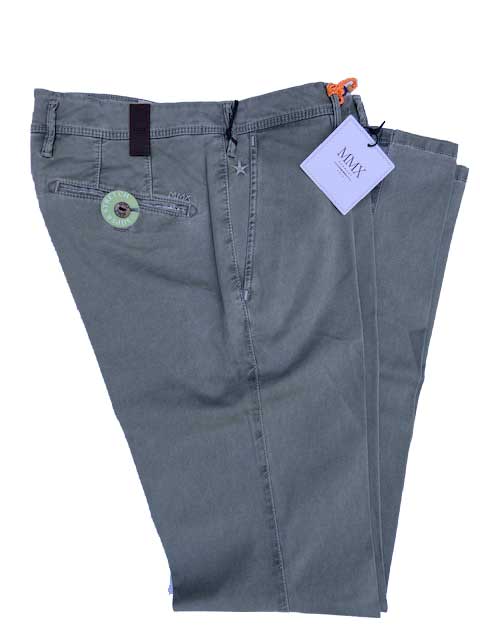 MMX CHINO, KATOENEN BROEK MET STEEKZAKKEN, LICHT OLIJF