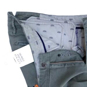 MMX CHINO, KATOENEN BROEK MET STEEKZAKKEN, LICHT OLIJF