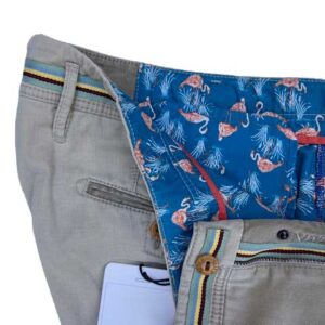MMX CHINO, KATOENEN BROEK MET STEEKZAKKEN, ZANDKLEUR