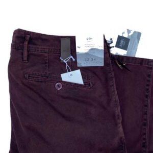 MMX CHINO, KATOENEN BROEK MET STEEKZAKKEN, BORDEAUX
