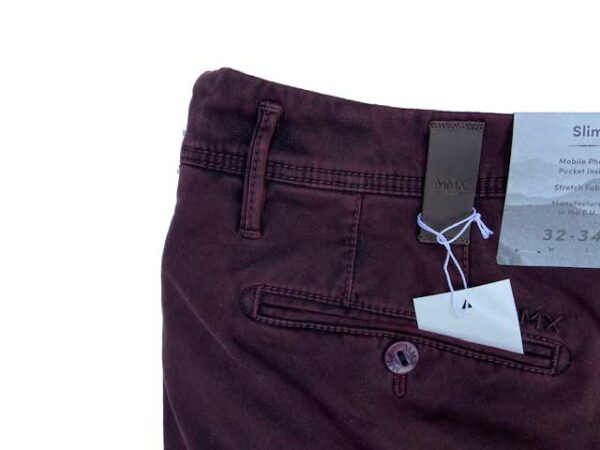 MMX CHINO, KATOENEN BROEK MET STEEKZAKKEN, BORDEAUX