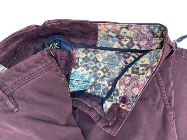 MMX CHINO, KATOENEN BROEK MET STEEKZAKKEN, BORDEAUX