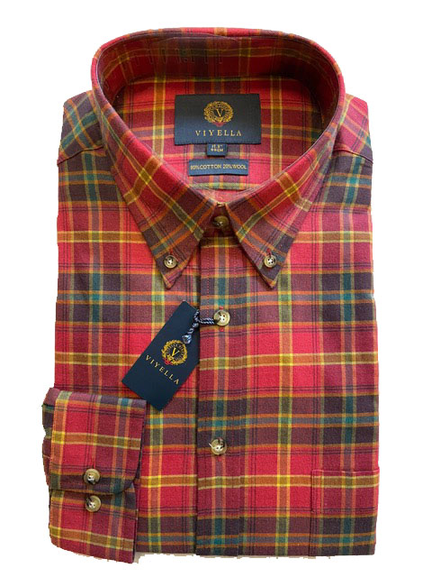 Flannel Shirt Viyella Rode Ruit