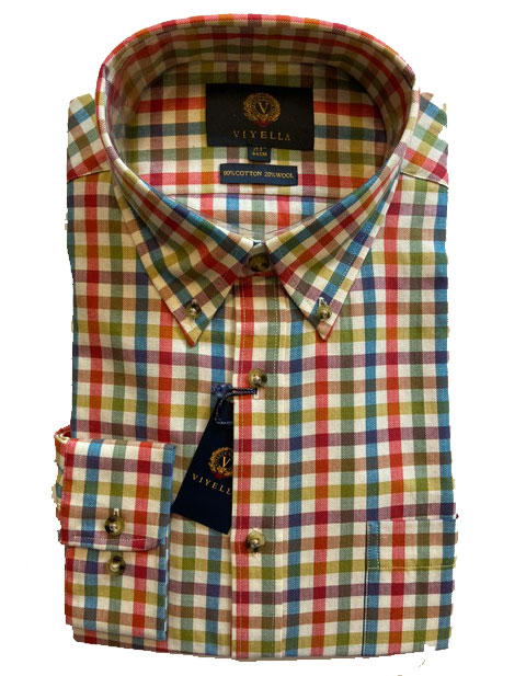 Flannel Shirt Viyella grote klein ruitje