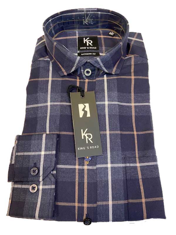 Flannel Shirt King's Road, Blauw Overruit