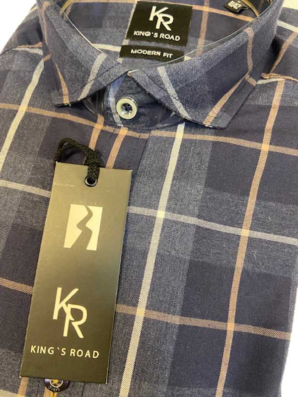 Flannel Shirt King's Road, Blauw Overruit
