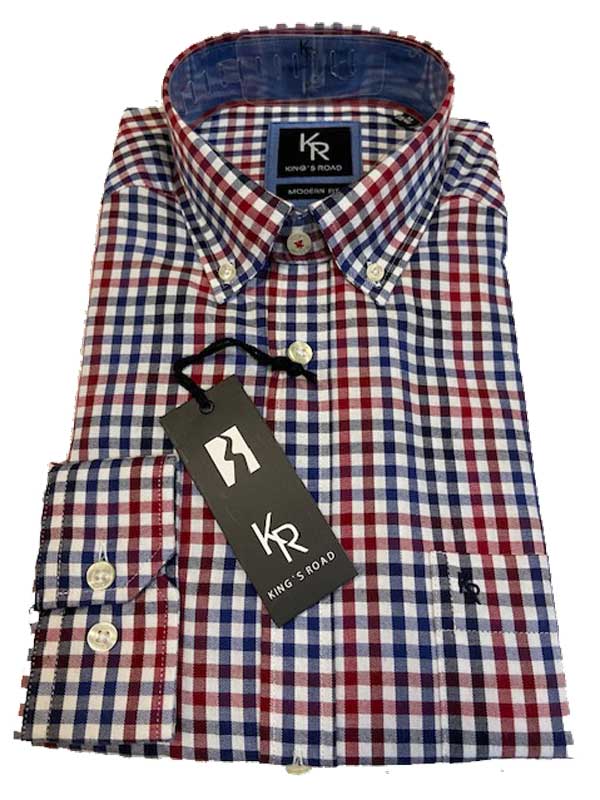 Flannel Shirt King's Road, Blauw Rood Blokje