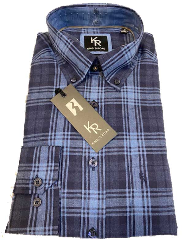 Flannel Shirt King's Road, Blauw Ruit